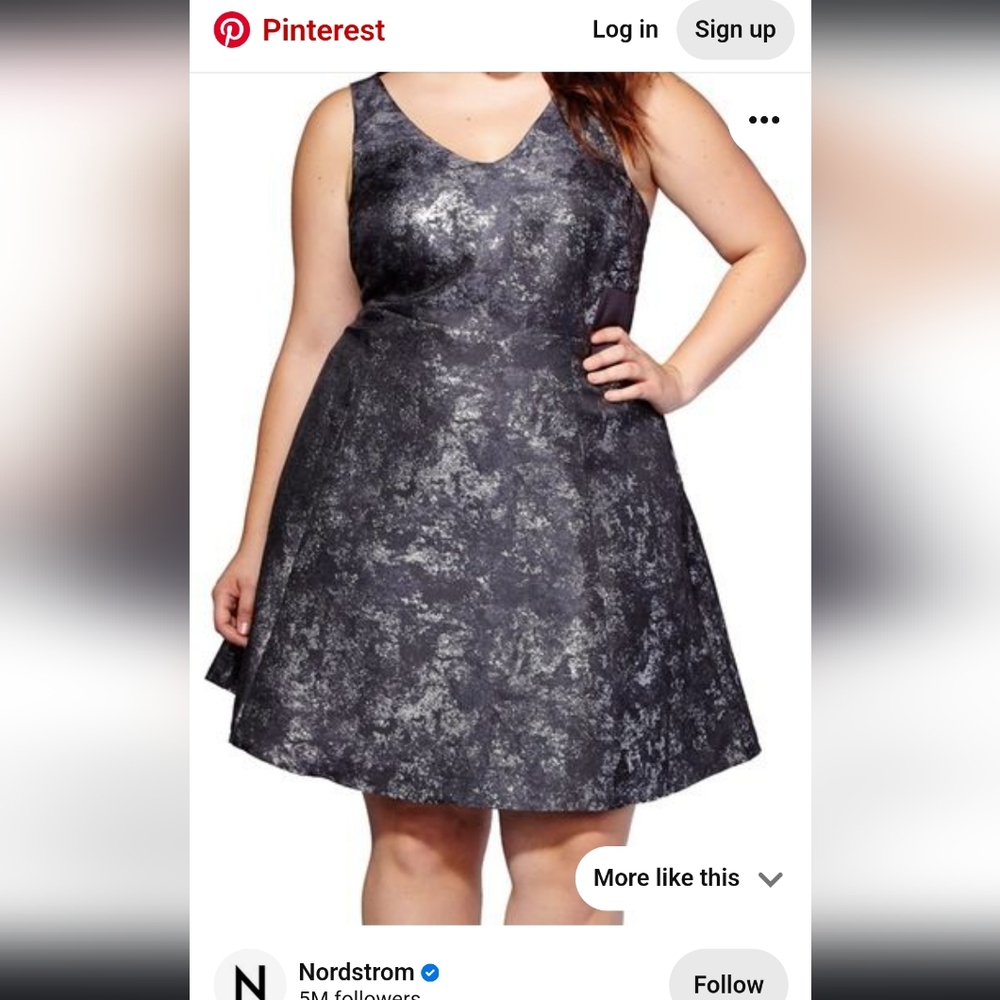 2/$40 Gorgeous Mblm Tess Holiday black and silver dress. Size 24